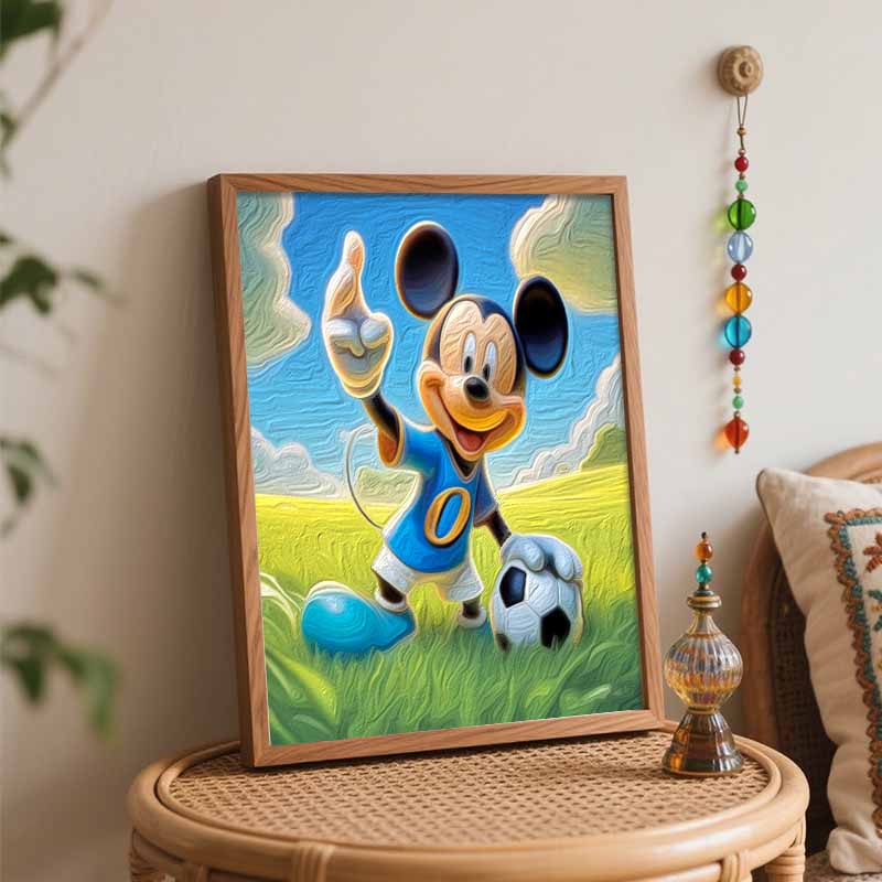 Disney Mickey Mouse Soccer DIY Oil Painting Kits Hand Painting Home Decor Craft Gift Ideas Canvas Wall Art Room Decor Unique Hobby Set