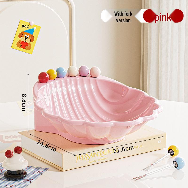 Dopamine Shell Fruit Plate with Forks - Stylish Living Room & Dining Decor