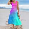 Sleeveless Gradient Maxi Dress Scoop Neck Casual Loose Fit Summer Dresses for Women Uk Ladies Summer Dresses Uk