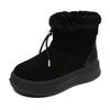 GKTINOO Women Snow Boots Quality Cow Suede Leather Round Toe Slip On Flat Platform Thick Plush Winter Warm Ankle Boots