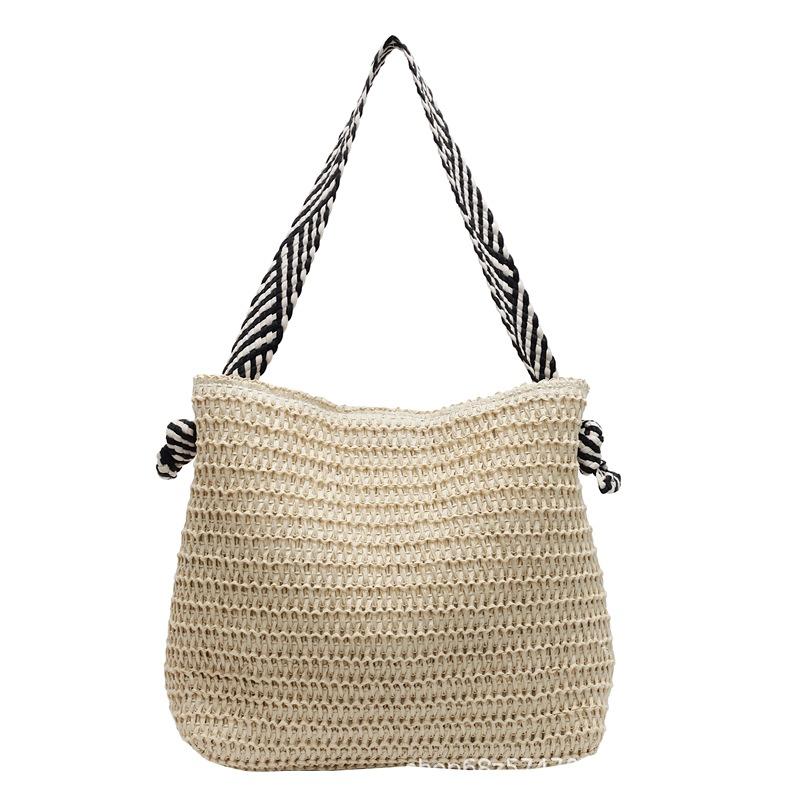 Spring and Summer Retro Woven Bag Women's Straw Woven Bag Lazy Wind Underarm Women's Bag Raffia Vacation Beach Bag