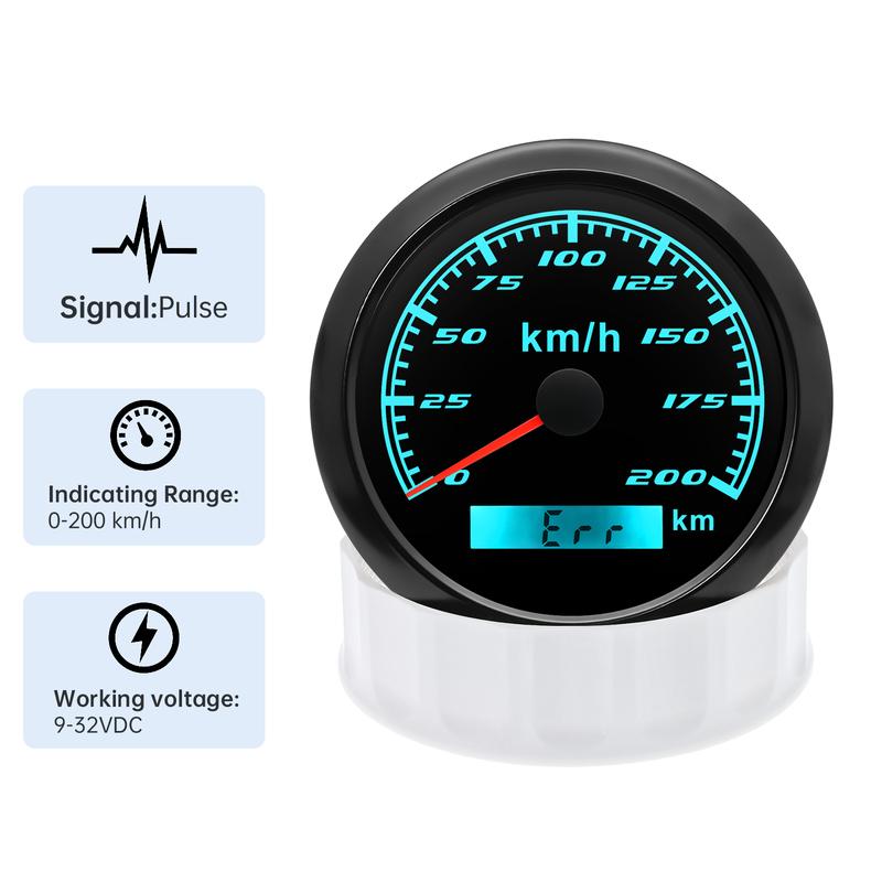ZMFJH 30KMH-300KMH 85mm Analog Pulse Speedometer Gauge 7 Color Light Speed Meter Pulse Signal Speedometer Car Boat Yacht 12V24V