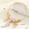 Fashion Sweet High-end Rhinestone Heart Pendant Beaded Bracelet