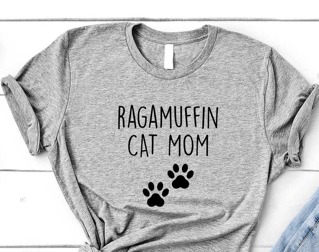 Ragamuffin Cat Mom T-Shirt: Soft Cotton Cat Lover Gift