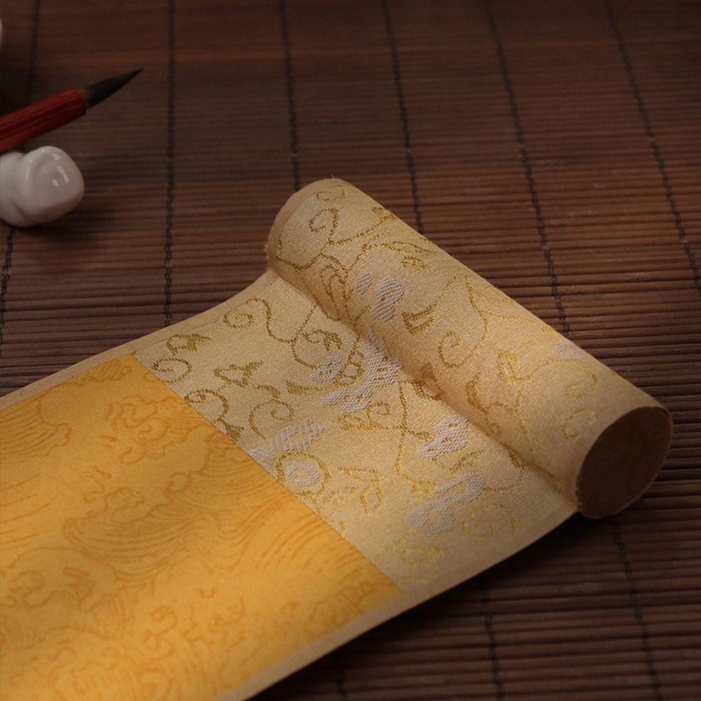 Painting Drawing Paper Gilded Rice Paper Scroll Calligraphy Mounting Scroll  Office Home Decor
