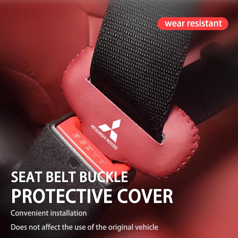 cwnqah1 cwmvjg1 For Mitsubishi Car Seat Belt Buckle Plug Leather Protective Cover Outlander Lancer Eclipse Mirage Xpander Attrage