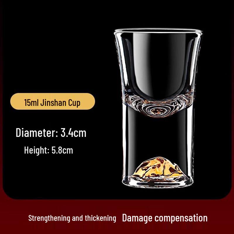 Ding Le Chinese Gold Foil Crystal Spirits Glass Set