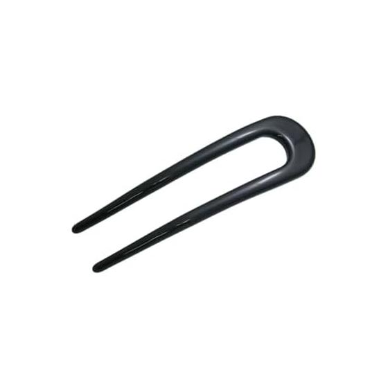 VINGTAINE U-Shaped Hairpin, Tortoiseshell-Style Kanzashi, Double-Pronged, Japanese Style, Hair Bun, Simple Hair Accessory, Gift, H7726