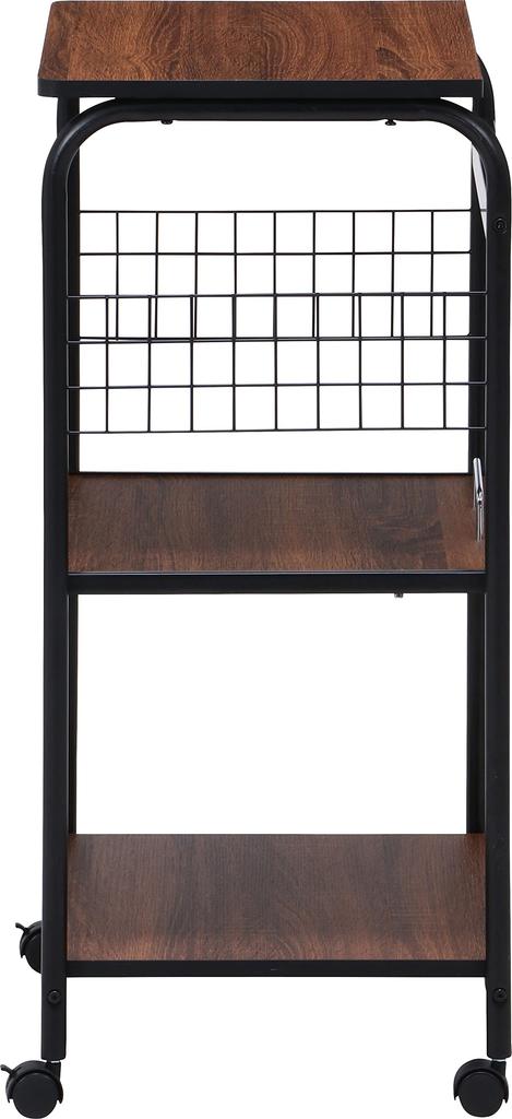 Fuji Boeki Stovetop Kitchen Rack Width x 41 x Height Black Brown Sliding Shelf Storage Range Wagon with Casters 15423 51.5 89.5cm