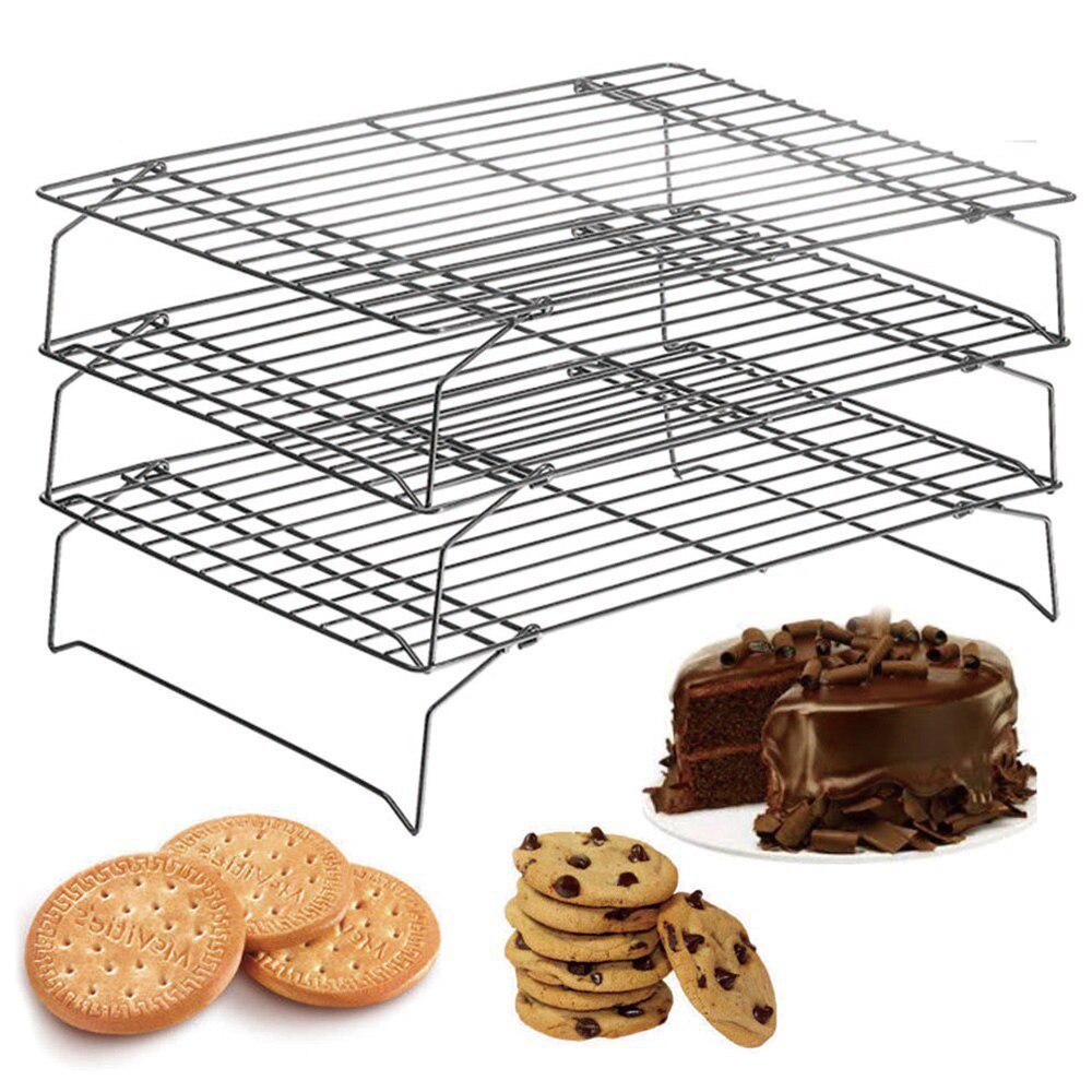 Griglia Di Raffreddamento 3 Livelli Antiaderente - Per Biscotti, Torte E Pane | Acciaio Inox Senza BPA - Foto 3