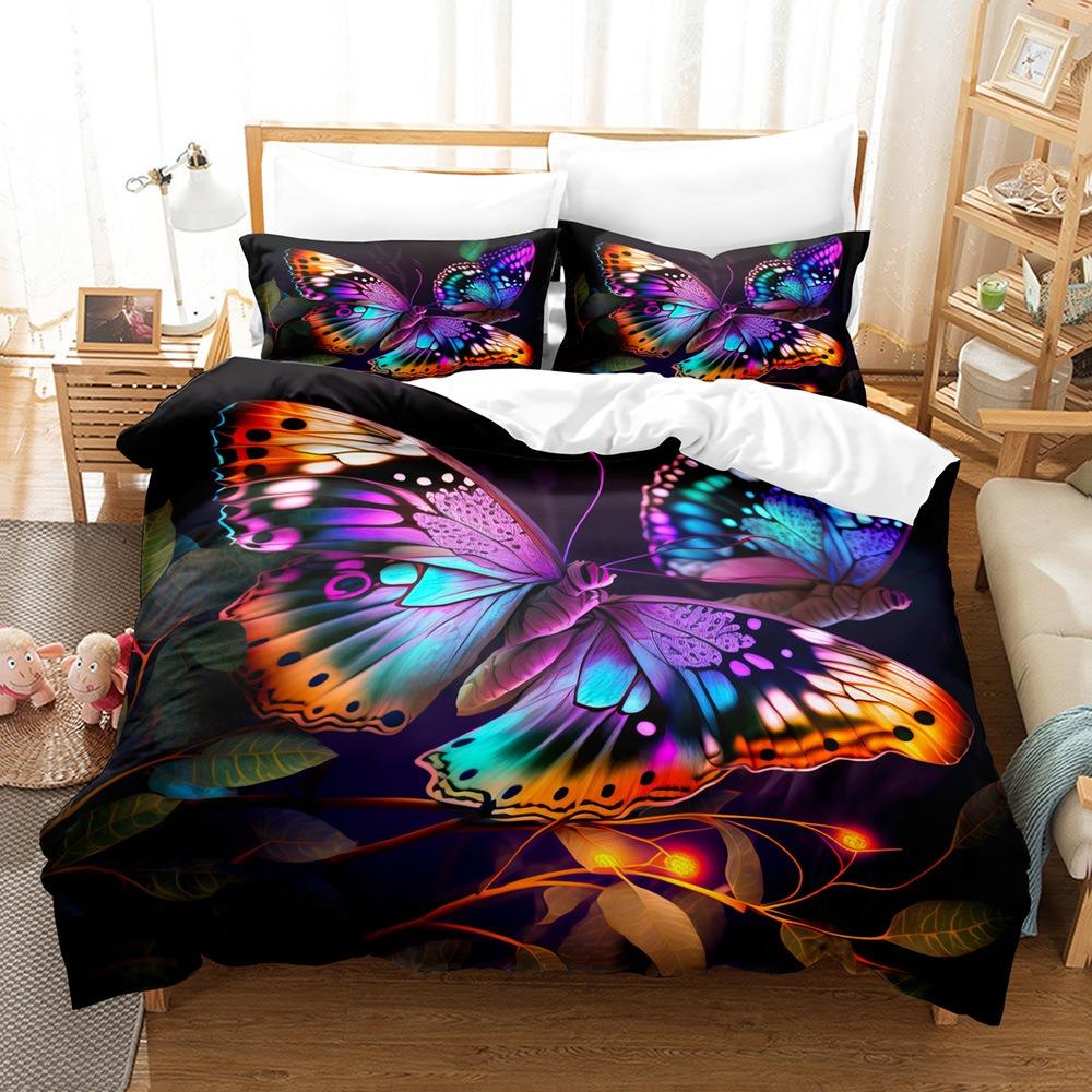 Butterfly Bedding Set 3D Women and Girls Duvet and Pillow Covers Full Size Luxury Cover Queen and King Bed Cover Gifts