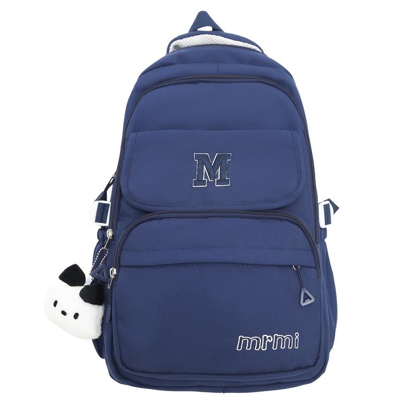 

Новый школьный рюкзак Женский для старшей школы, для средней школы, Простой досуговый рюкзак большой вместимости темно-синий