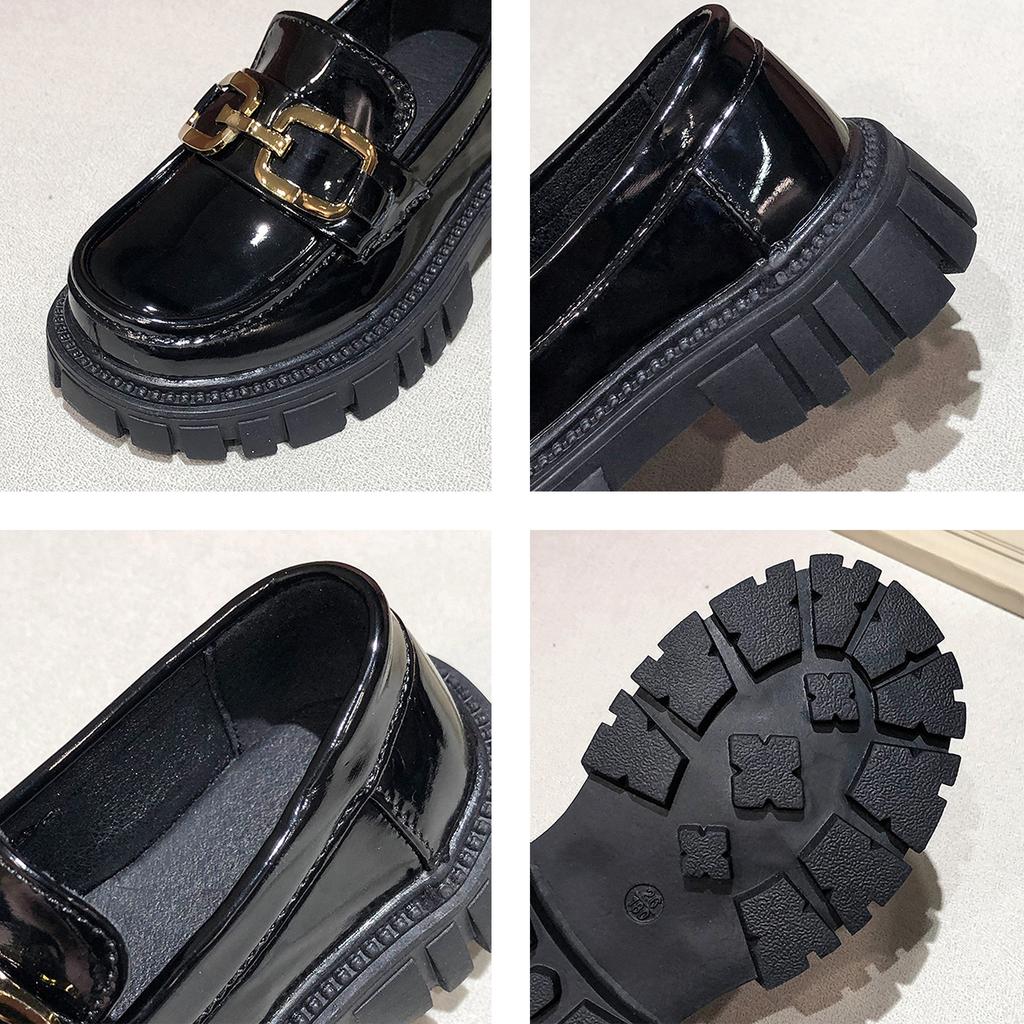 Girls Chunky Sole Loafers Slip On Dress Shoes for Kids Toddler Durable Casual School Performance Footwear
