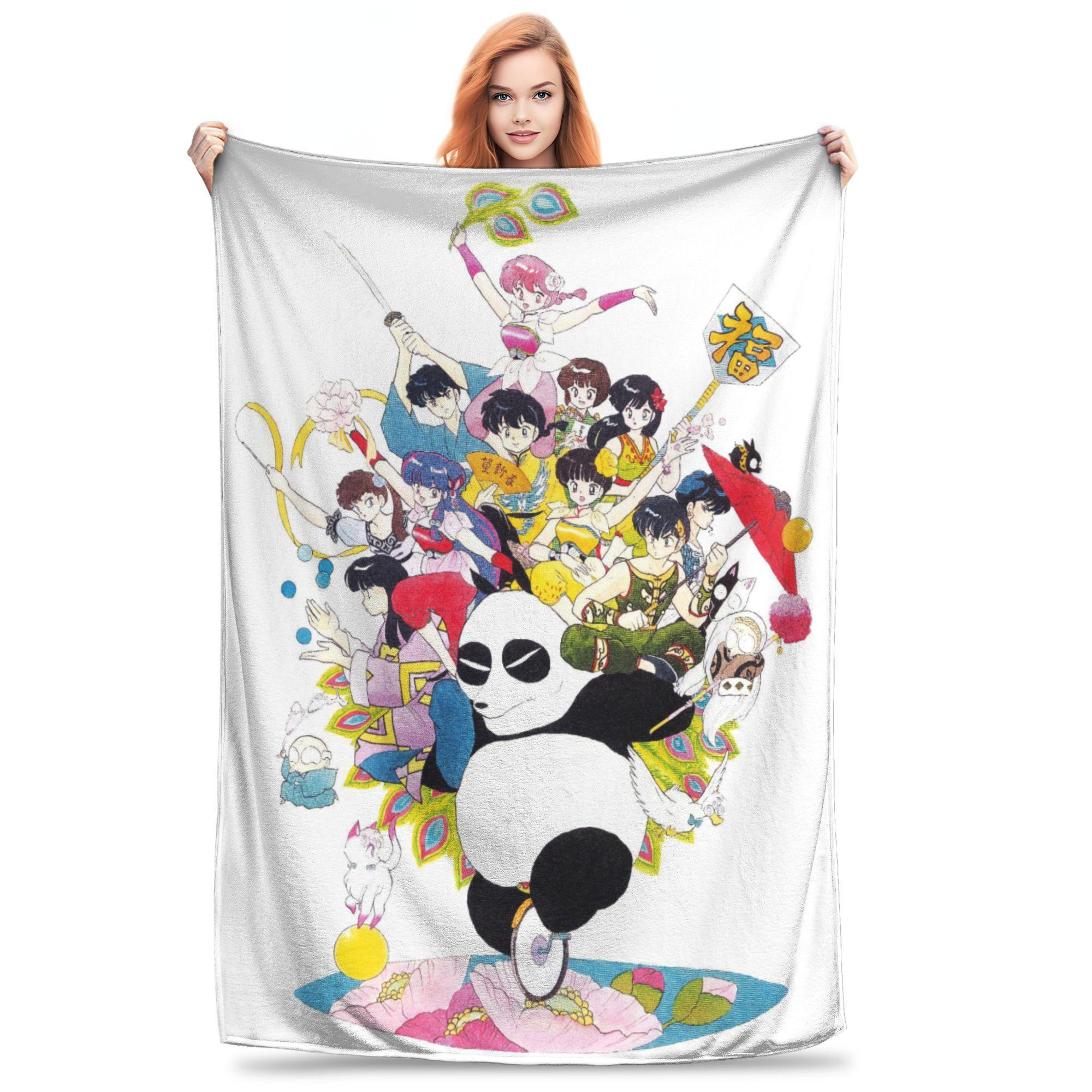 

Ranma And Akane Tendo Blanket Flannel Spring/Autumn Portable Lightweight Thin Throw Blanket for Home Travel Rug Piece, 30x40in