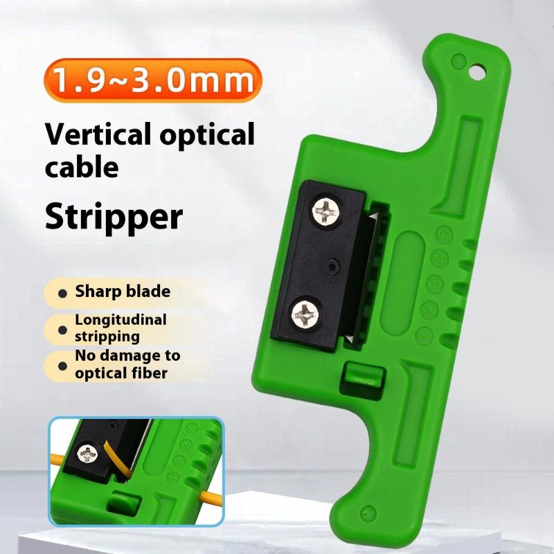 

Cable Ribbon Stripper Fiber Optic Stripping 1.9~3mm Access Tool Kit Loose Buffer Tube Stripper зелений