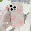 Luxusní Pearl White Shell Pattern kryt na telefon pro iPhone 15 14 13 12 11 Pro Max Plus Peach Pink Knot Bumper Cover