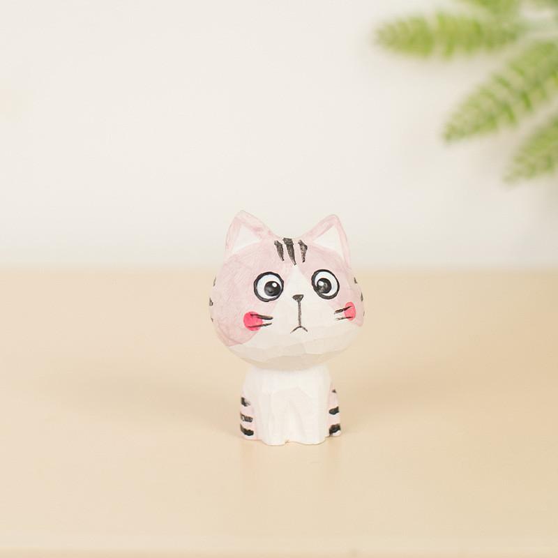 

Lucky Cat Small Figurine Wooden Craft Home Office Decor Gift For Celebrations розовый