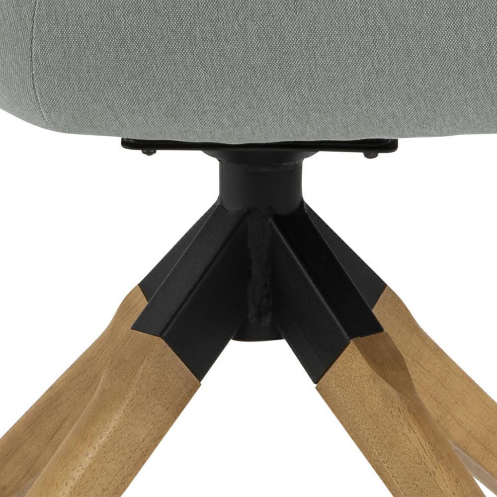 Aura SWIVEL CHAIR light gray AUTO RETURN wooden legs
