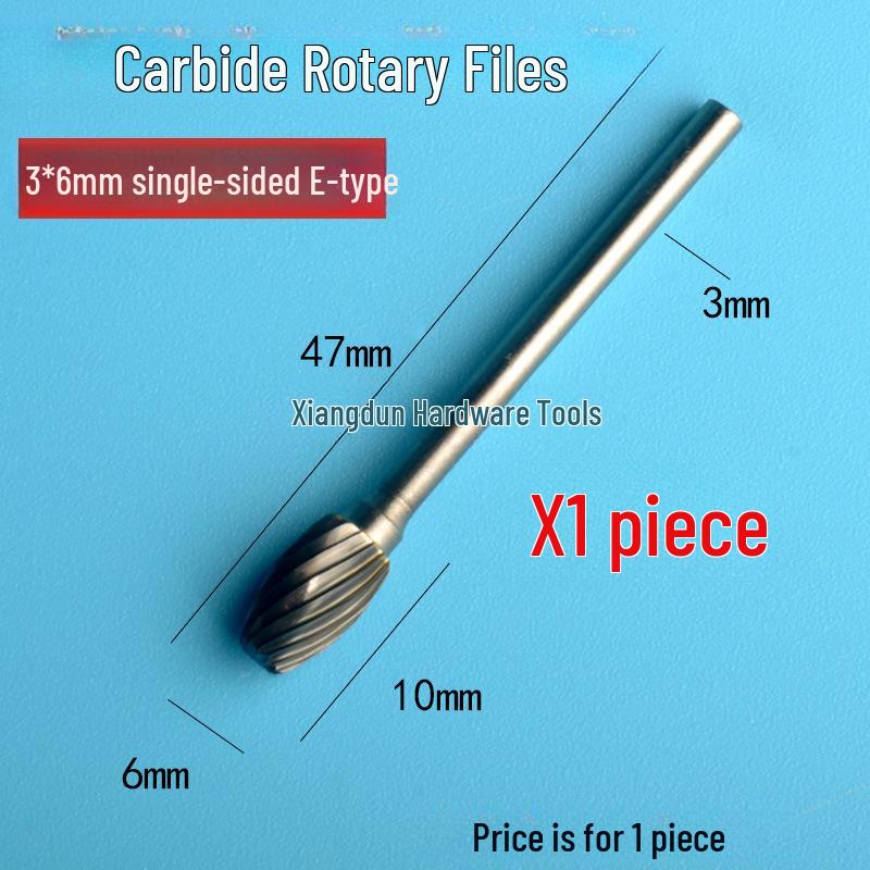 Tungsten Steel Carbide Rotary File Set - Double Grain Engraving and Milling Cutter for Woodworking, 3x6mm