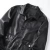 Du Jiabang Men's Faux Leather Zipper Jacket - Trendy Autumn/Winter, Lapel, Solid Color, Business Casual.