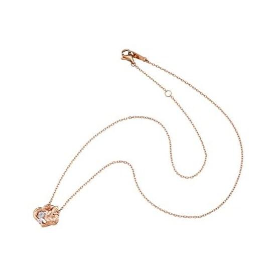 White Clover My Melody 50th Anniversary Ladies Necklace Dancing Stone Sanrio Characters Silver 925 Surgical Stainless Steel 316L Cubic Zirconia Heart
