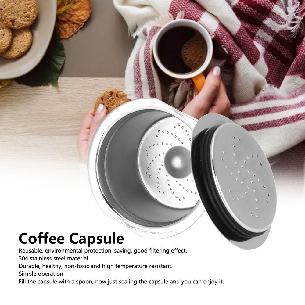 45x30x25mm Refillable Coffee Filter With Spoon Brush Coffee Capsule Cup Cafe Use