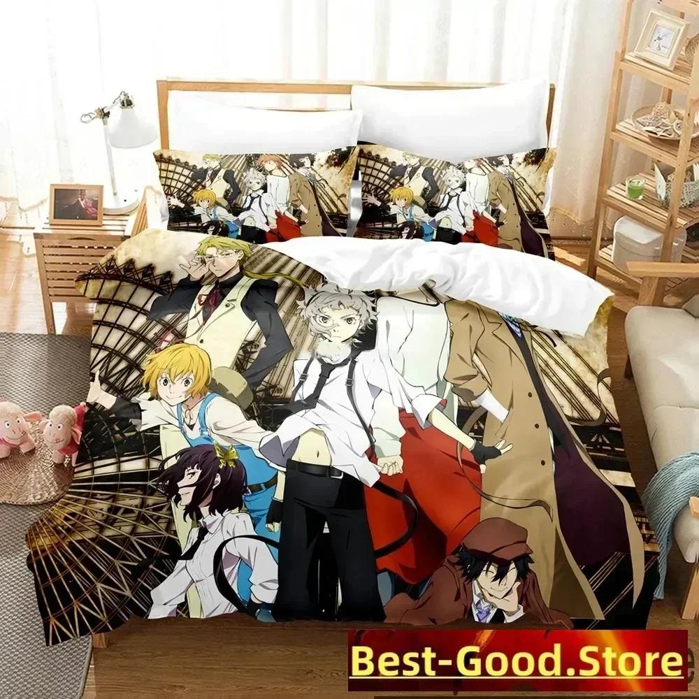 Anime Bungo Stray Dogs Bedding Set Duvet Cover Sheet Printed Bed Set Pillowcase Bed Full Queen King Size Comforter Bedroom
