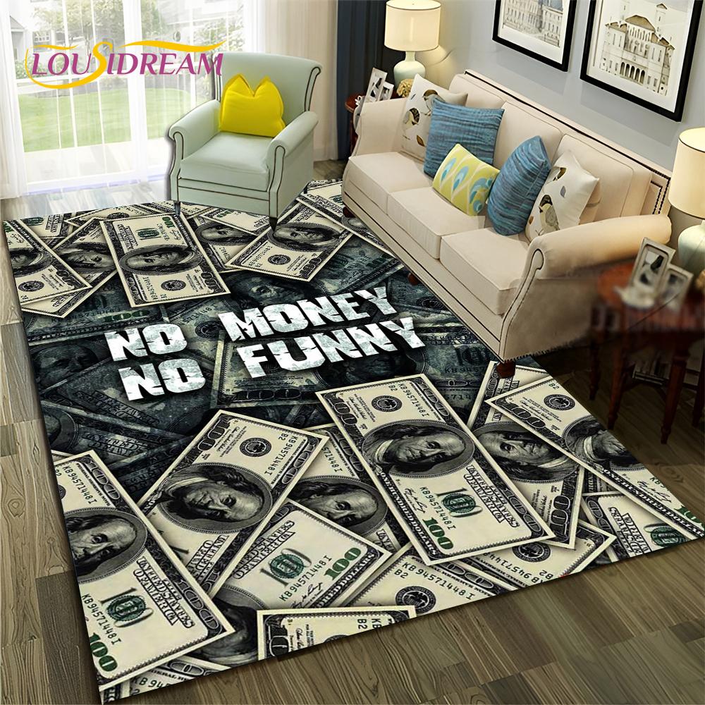 3D Dollar Euro Money  Rich Pattern Carpet Rug for Home Living Room Bedroom Sofa Doormat Decor,Child Area Rug Non-slip Floor Mat