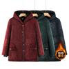 Wife Cotton-padded Clothes Old Winter Clothes Velvet Warm Thickened Hooded Cotton-padded Clothes Cotton-padded Jacket Women