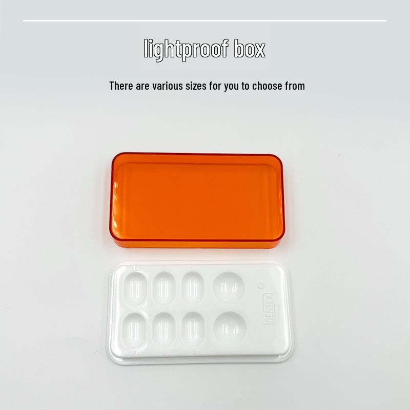 Dental Resin Light-Blocking Box with Lid & Material Palette
