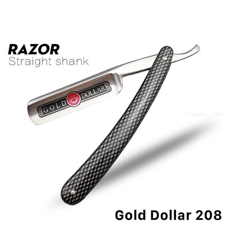 Gold Dollar 777 Gold Monkey Classic Steel Straight Edge Salon Barber Shaving Razor Gold Dollar 208/100/666/66 Ready To Use