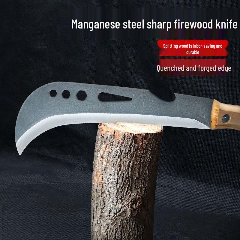 Cuțit curbat multifuncțional pentru tăierea lemnelor de foc, copacilor și bambusului în aer liber