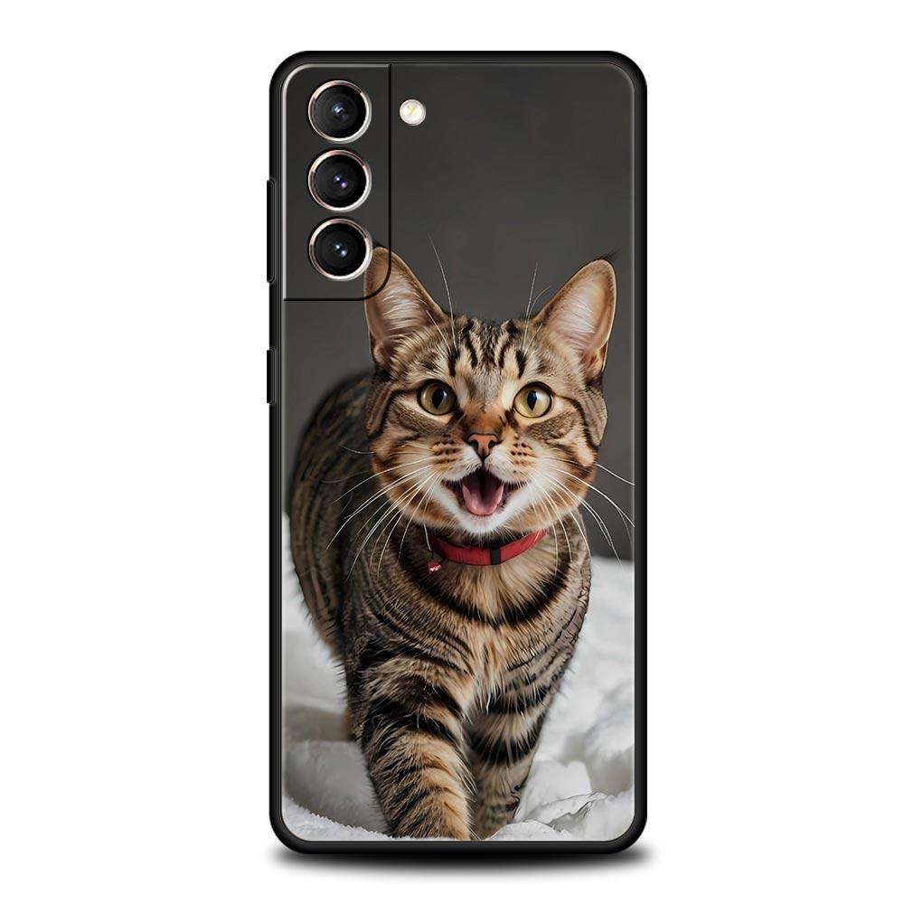 Kawaii Liebe Katze Handyhülle Für Samsung Galaxy S25 Edge S24 S23 S22 S21 Ultra S20 FE 5G S10 S10E S9 Plus Weiche TPU Hülle