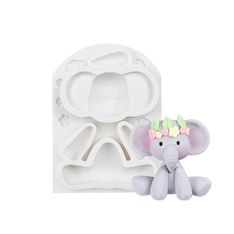 Jungle Theme Animal Fondant Silicone Mold Elephant Sugarcraft Birthday Cake Decoration Tools Giraffe Monkey Zebra Cupcake Topper