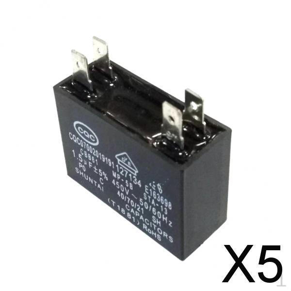 

5x 450V 1.5UF 50/60Hz Air Conditioner Capacitor Electronic Equipment
