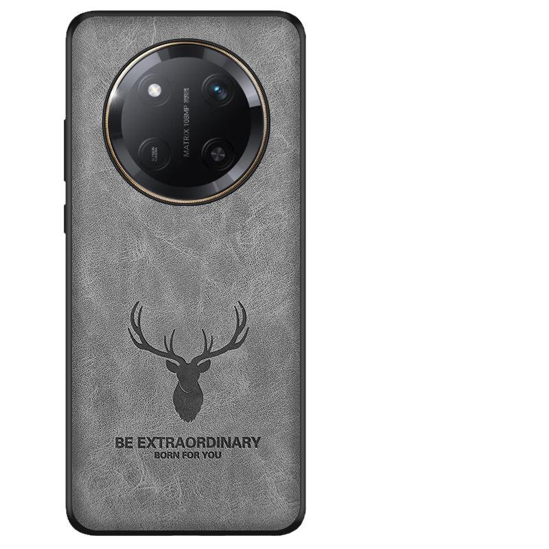 

Для Honor X60 Pro кожаный противоударный чехол для телефона для Honor X60i X50 GT мультяшный олень голова защитный чехол для Honor X50 X60 Pro X50i Plus Fundas For Honor X50i Plus серый