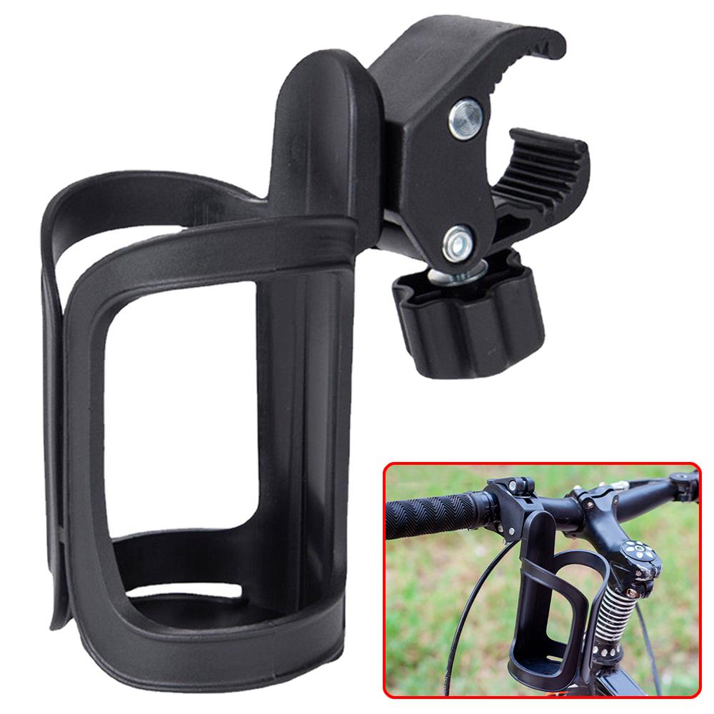 

Rotatable Bike Water Bottle Cage Multifunction Bicycle Cycling Beverage Holder Adjustable Grip Baby Stroller Handlebar Mount чёрный