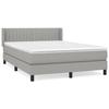 3129865 vidaXL Lit à sommier tapissier avec matelas Gris clair 140x190cm Tissu
