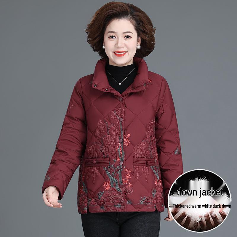 

Stylish Winter Duck Down Jacket for Middle-Aged and Elderly Women 3XL (Fits 130-140 lbs)