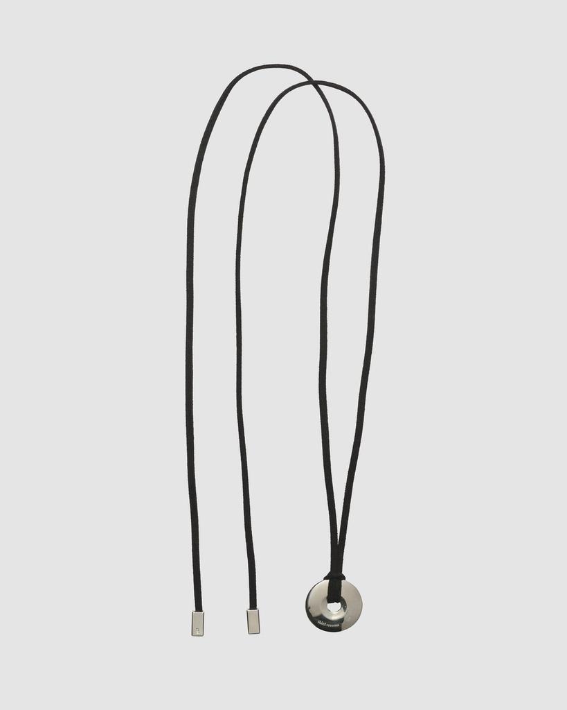 Premium Metal Copper Plated 18K Real Gold Disc Pendant Black Rope Sweater Chain Niche Fashion Simple Necklace Women