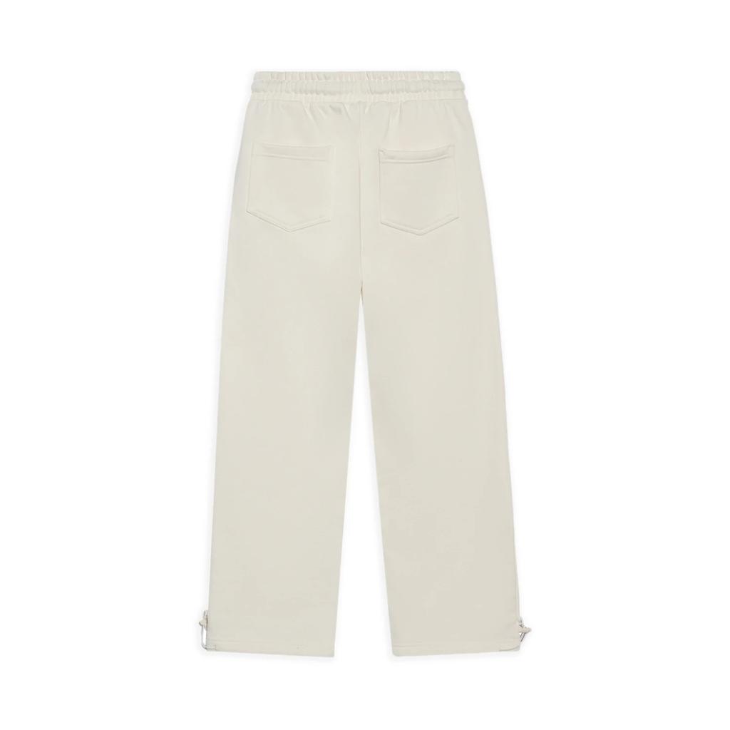 Li Ning Fitness Series Solid Color Drawstring Elastic Waist Cuffed Sports Pants Women Bottoms White AKLS032-1