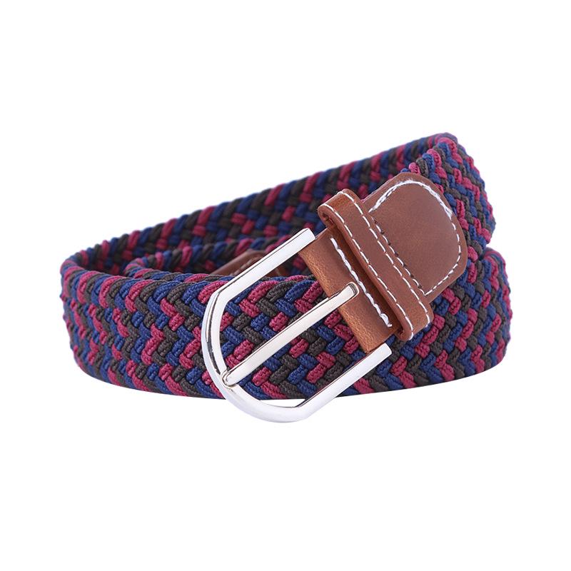 Handwoven Cross-Border Fashion Belt with Pin Buckle – Versatile Twill Men's & Women's Wide Elastic Waist Belt
