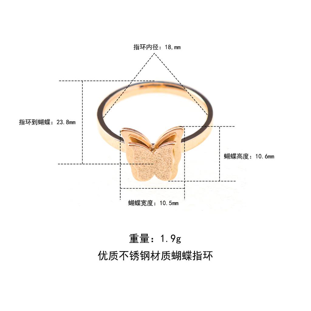 Exquisite Temperament Butterfly Fringe Chain Necklace Titanium Steel Gold-Plated Ring Fashion Geometric Bracelet Personalized Bracelet