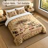 Autumn Harvest Theme Personalized 3Pcs Bedding Set Custom Text & Name 1 Sheet 2 Pillowcases Household Bedding 1pc