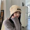 Hat winter men's and women's trendy brand knitted hat big head circumference wool hat autumn and winter warm pile hat new cold hat cotton hat