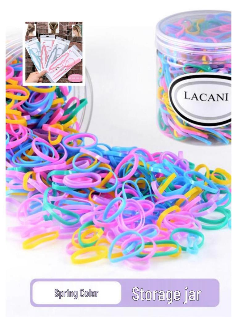 Children's Soft Hair Ties: Damage-Free Black and Colorful Rubber Bands for Girls and Babies