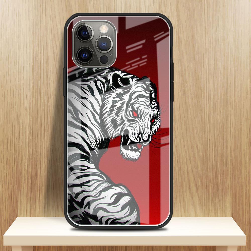 

Чехол из стекла Lion Wolf для Apple iPhone 14 13 Pro 11 12 7 8 Plus SE 2022 XR X XS Max 6 6S, закаленный чехол для телефона iPhone 14 Plus