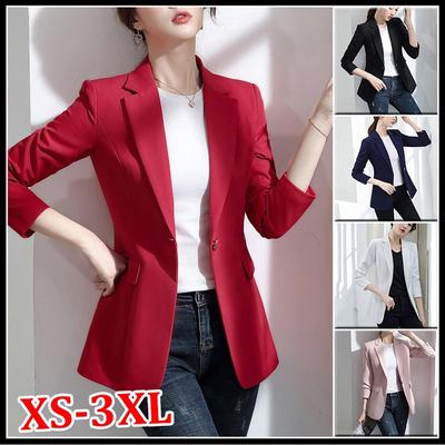 Women Blazer Korea Casual Slim Blazers Jackets Work Coat Outerwear Fashion Autumn Career Female Jacket Office Lady