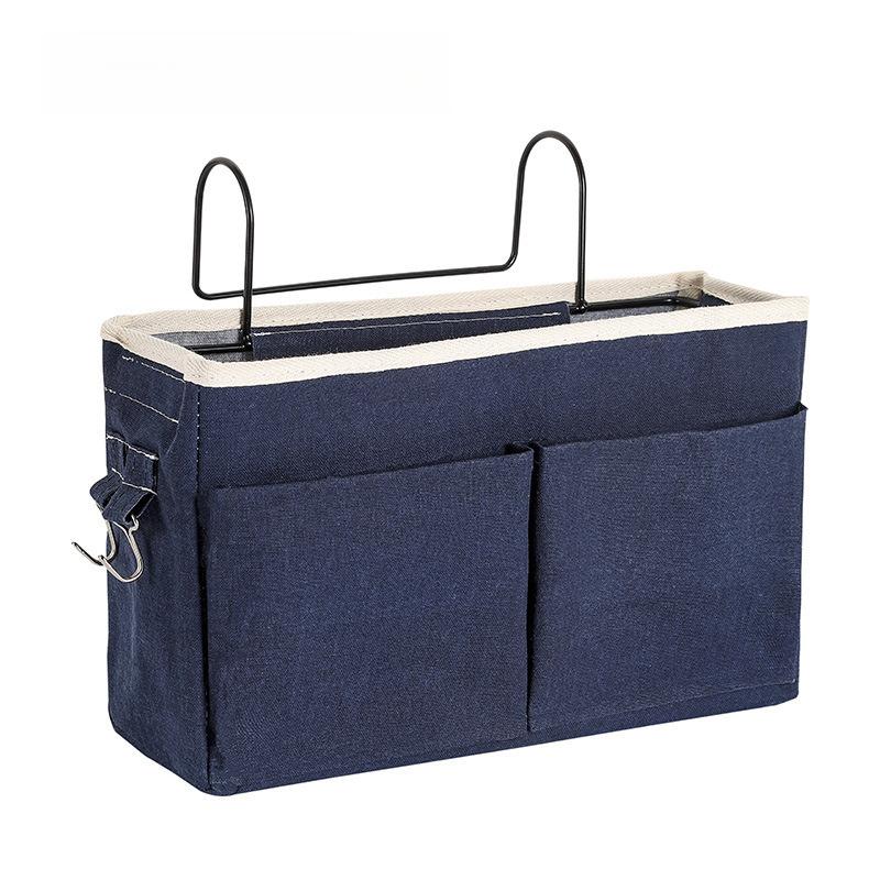 Dormitory Storage Bedside Hanging Basket Student Dormitory Storage Bag Cotton Linen Fabric Bedside Storage Hanging Bag