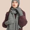 Winter Scarf Hat Gloves Set Acrylic Fibre Warm Accessories For Skiing Hiking Outdoor Activity Cold Weather Essential